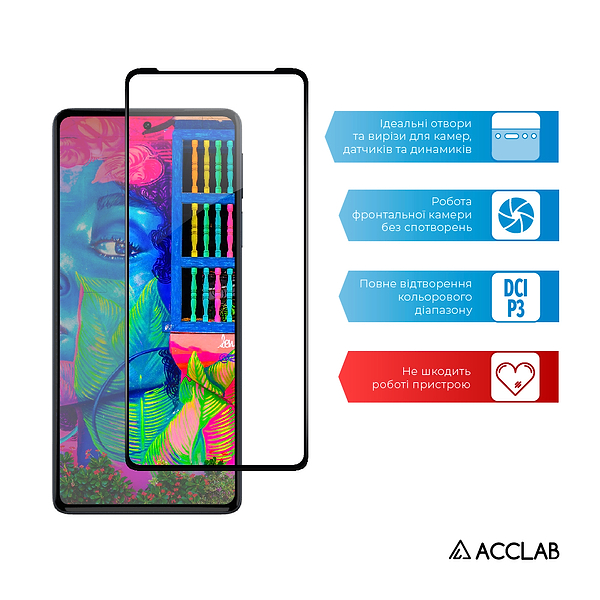 Фото - Захисне скло для смартфону ACCLAB Full Glue for MOTO EDGE 30 Pro 5G Black (1283126528545)
