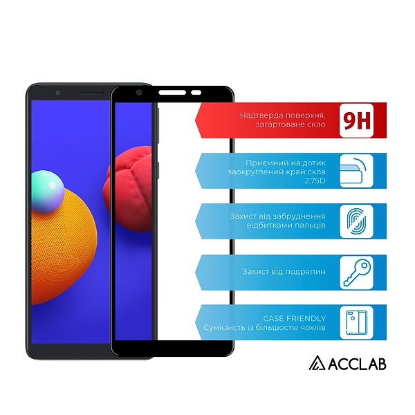 Фото - Захисне скло для смартфону ACCLAB Full Glue for Samsung A01 Core/M01 Core Black (1283126508714)