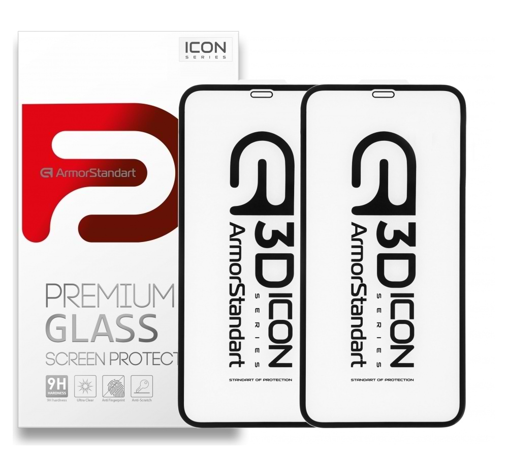 Захисне скло для смартфону Armorstandart Icon 3D for iPhone 11Pro Max/XS Max Black 2 шт. (ARM56214-GI3D-BK)