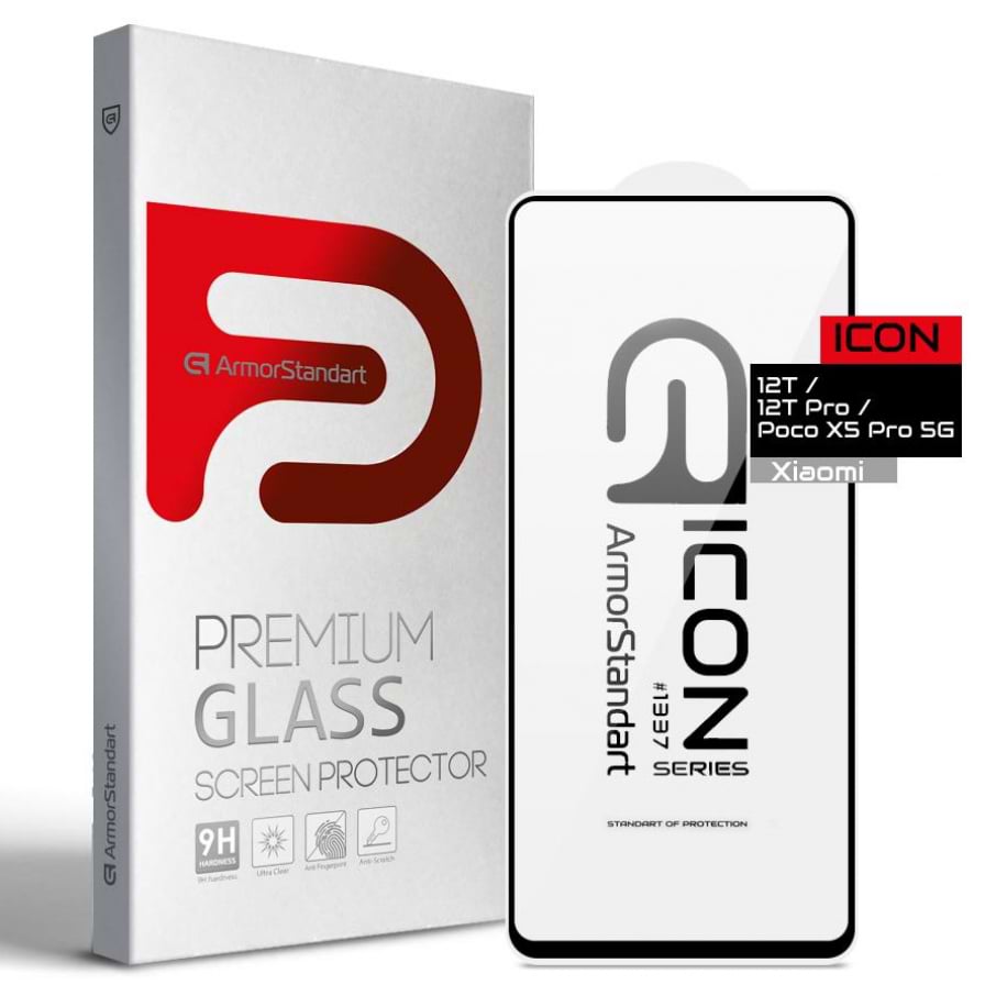 Защитное стекло для смартфона Armorstandart Icon for Xiaomi 12T/12T Pro Black (ARM62810)