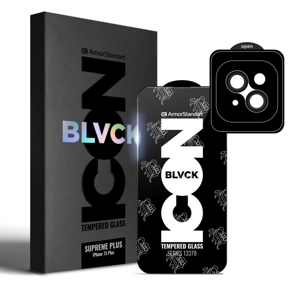 Защитное стекло для смартфона Armorstandart Supreme Plus Black Icon for Apple iPhone 15 Plus (ARM71138)