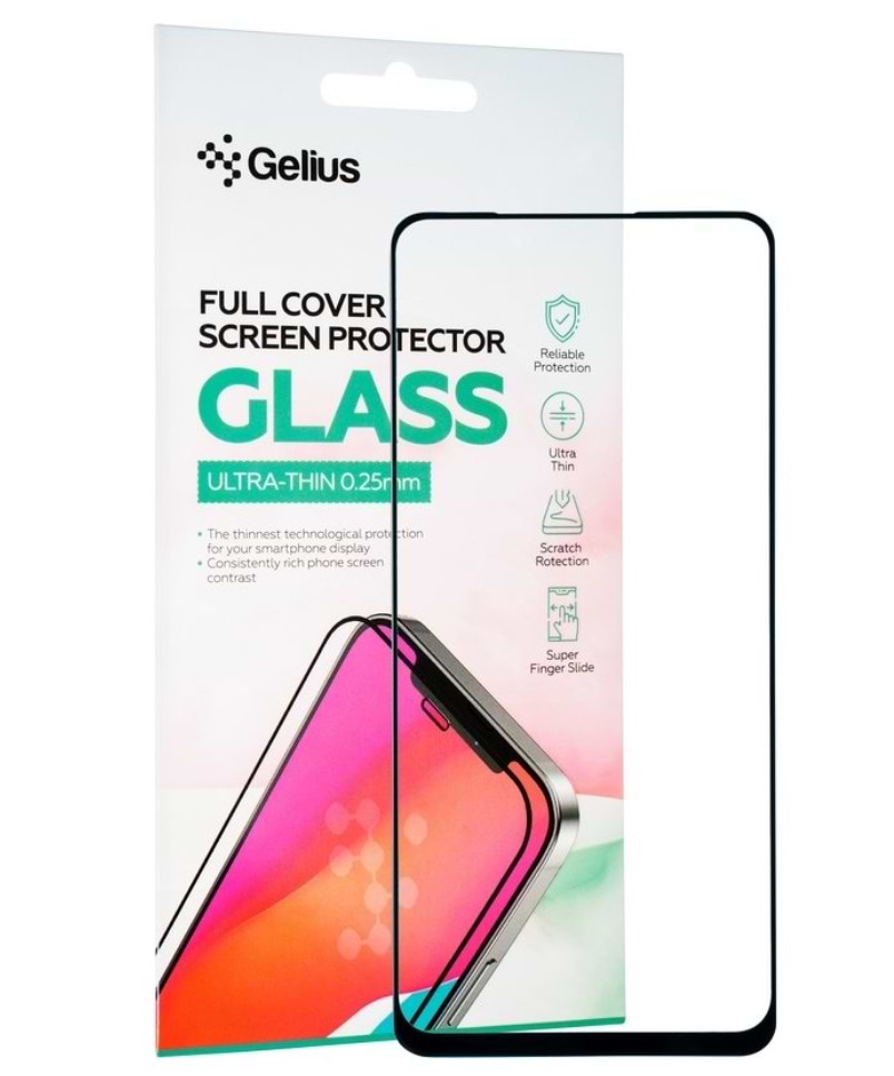 Захисне скло для смартфону Gelius Full Cover Ultra-Thin 0.25mm for Xiaomi Redmi Note 9 Black (91097) - Фото 1