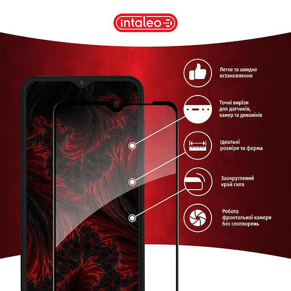 Фото - Захисне скло для смартфону Intaleo Full Glue for Samsung A04 Black (1283126544835)