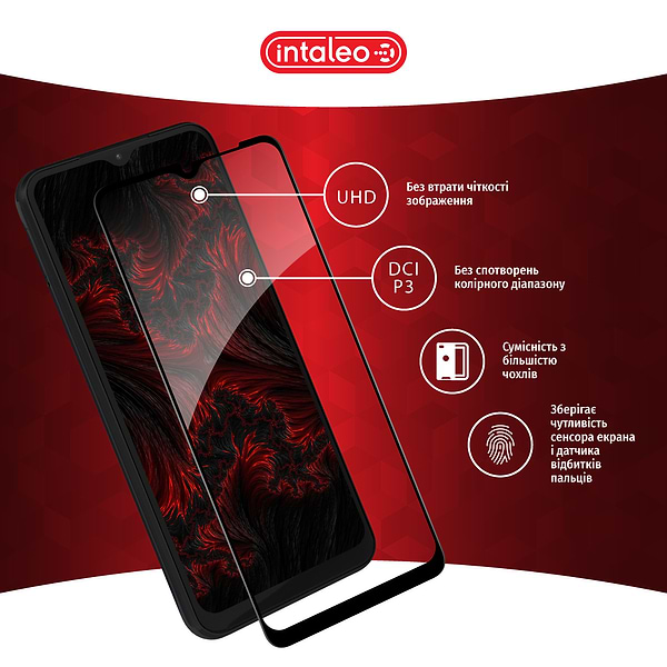 Фото - Захисне скло для смартфону Intaleo Full Glue for Samsung A04 Black (1283126544835)