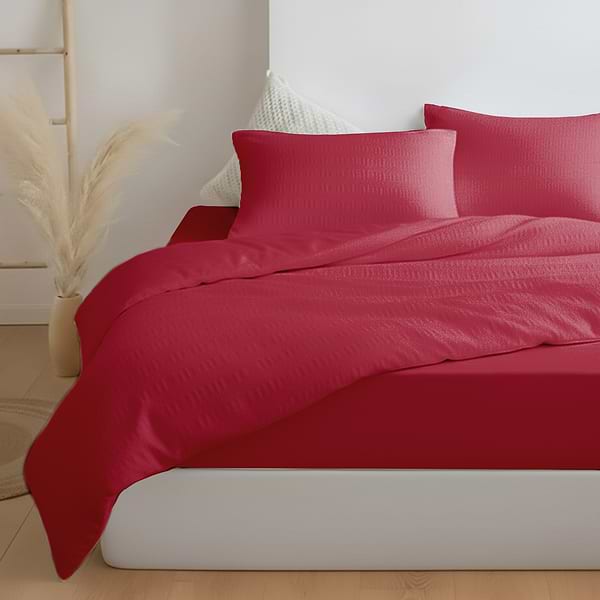 Фото - Комплект постільної білизни Zastelli 19-1655 Garnet/Garnet жатка бавовняна 200х220 см Червоний (23175)