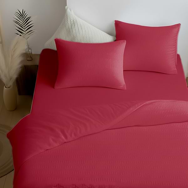 Фото - Комплект постільної білизни Zastelli 19-1655 Garnet/Garnet жатка бавовняна 200х220 см Червоний (23175)