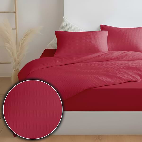 Фото - Комплект постільної білизни Zastelli 19-1655 Garnet/Garnet жатка бавовняна 200х220 см Червоний (23175)