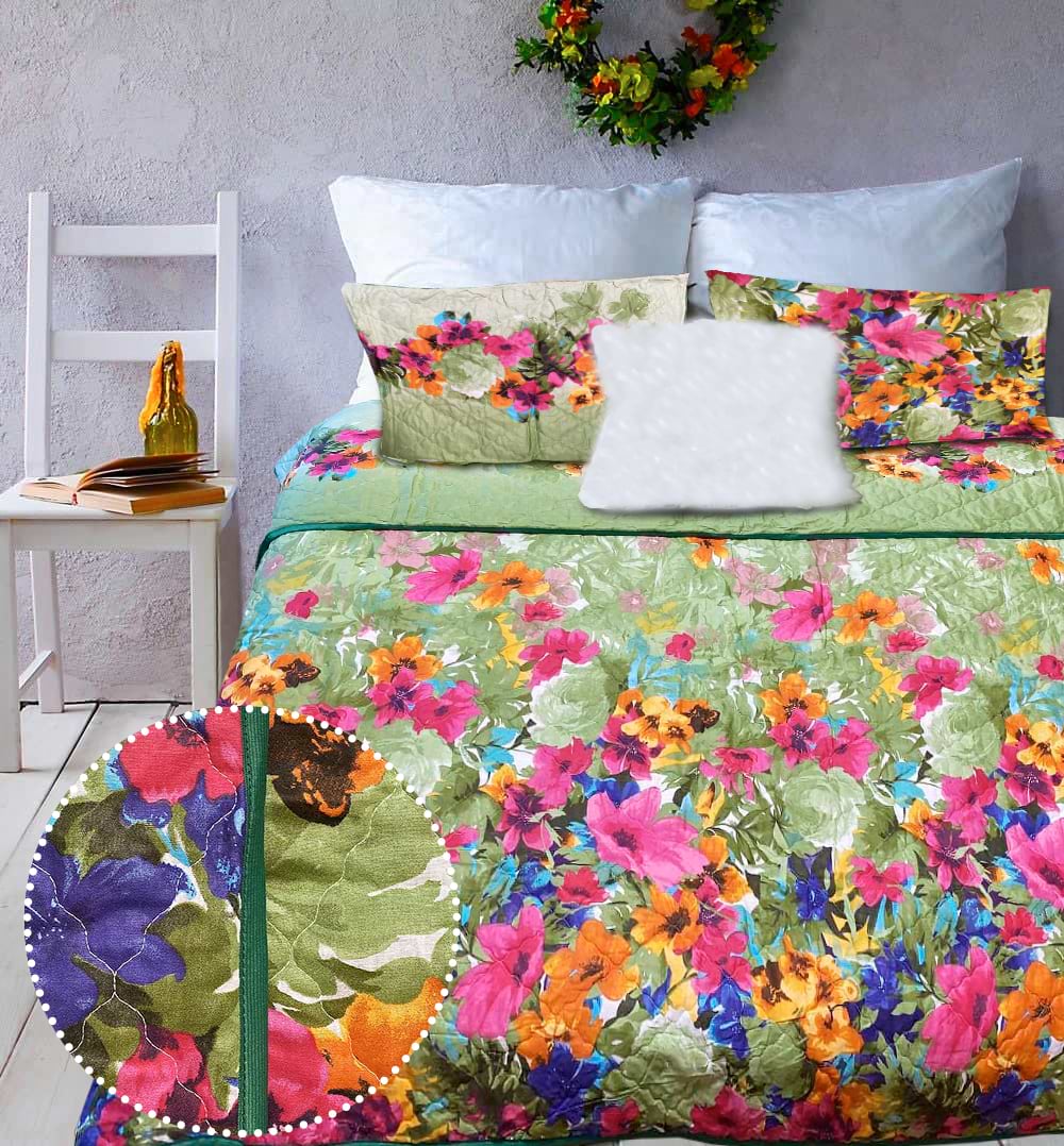 Набір покривало + наволочки євро Zastelli 3793 215х240 квіти в саду бязь (11952-001395)