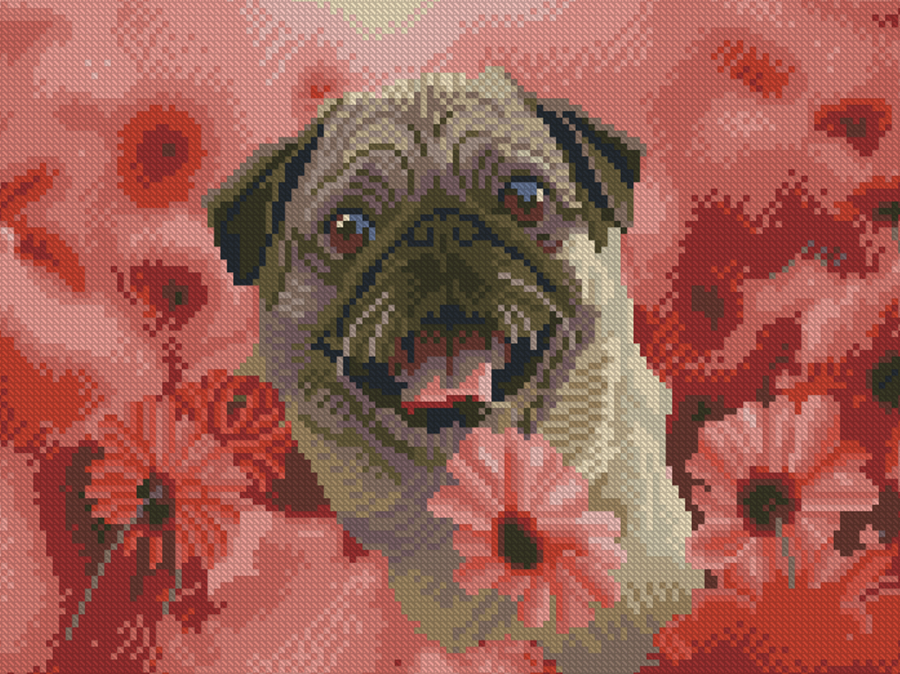 Алмазний живопис Strateg Щасливий мопс 30х40 (ZAV3040-62)