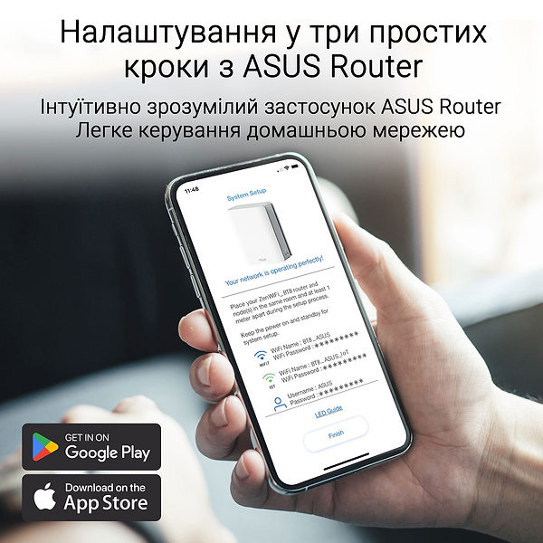 Фото - MESH система WiFi7 Asus ZenWiFi BT8 BE14000 (90IG0930-MO3B40)