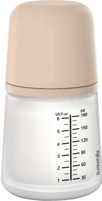 Пляшка для годування Suavinex антиколікова ZERO.ZERO бежевий 180 мл соска адаптивний потік (308416)