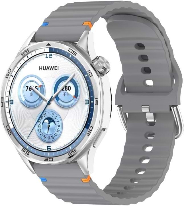 Ремешок для смарт-часов BeCover Ribbed Tape (22mm) for Huawei Watch GT 5 / GT 4 (46mm) / GT 3 (46mm) / GT 2 (46mm) / GT 2 Pro / Watch GS Pro Gray (714285)