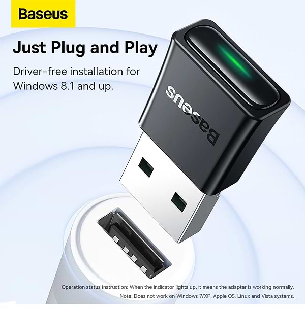 Фото - Адаптер сети Bluetooth USB Baseus BA07 Wireless Adapter (ZJBA010001)