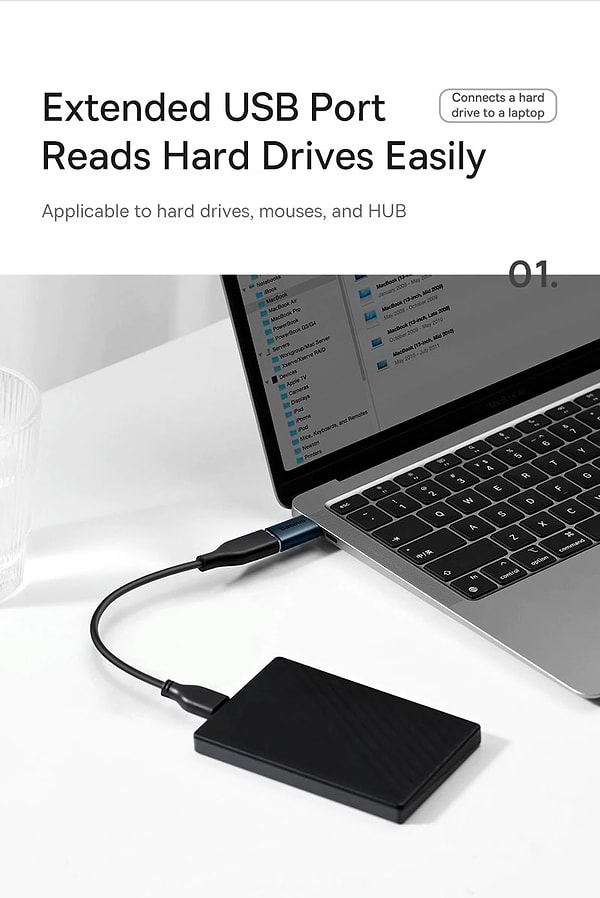 Фото - Перехідник Baseus Ingenuity Series Mini OTG Adaptor Type-C to USB-A 3.1 Blue (ZJJQ000003)