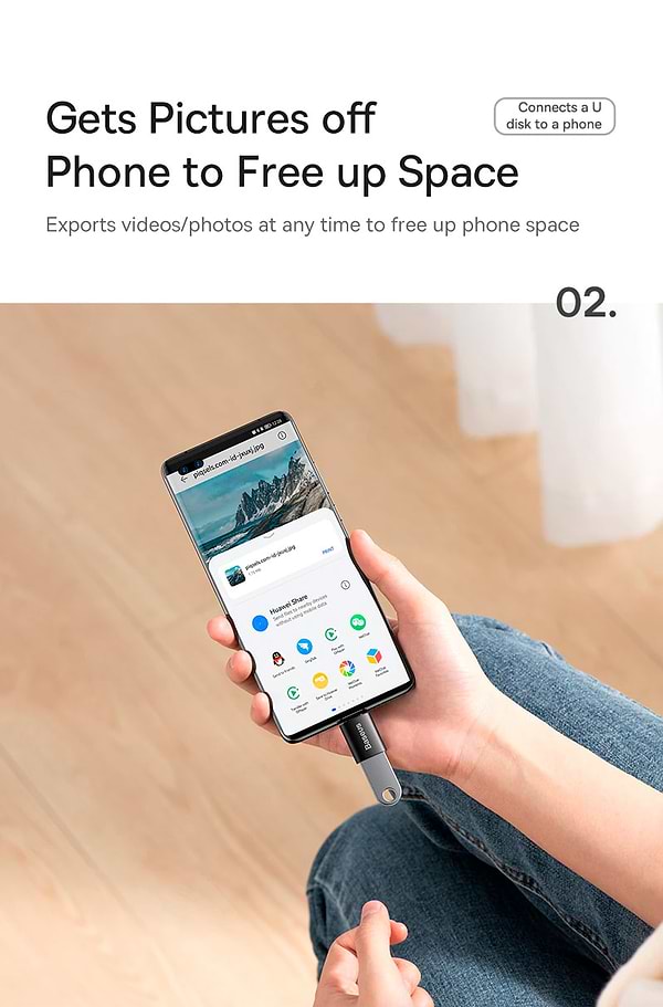 Фото - Перехідник Baseus Ingenuity Series Mini OTG Adaptor Type-C to USB-A 3.1 Blue (ZJJQ000003)