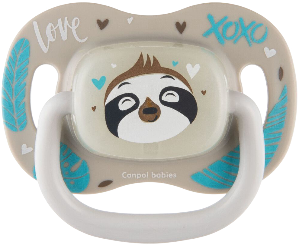 Кругла пустушка Canpol babies 0-6 м-ців EXOTIC ANIMALS лінивець (34/933_leni)