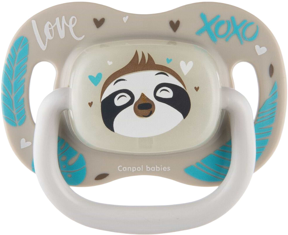 Кругла пустушка Canpol babies 18+ м-ців EXOTIC ANIMALS лінивець (34/935_leni)