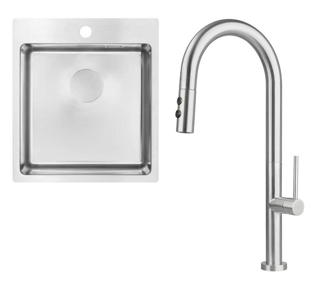 Мойка кухонная+смеситель Deante Olfato ZPO_010A +BQO_F72M (ZPOE010A)