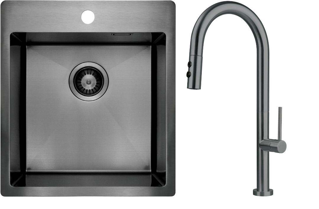 Мойка кухонная+смеситель Deante Olfato ZPO_D10A +BQO_D72M (ZPOED10A)