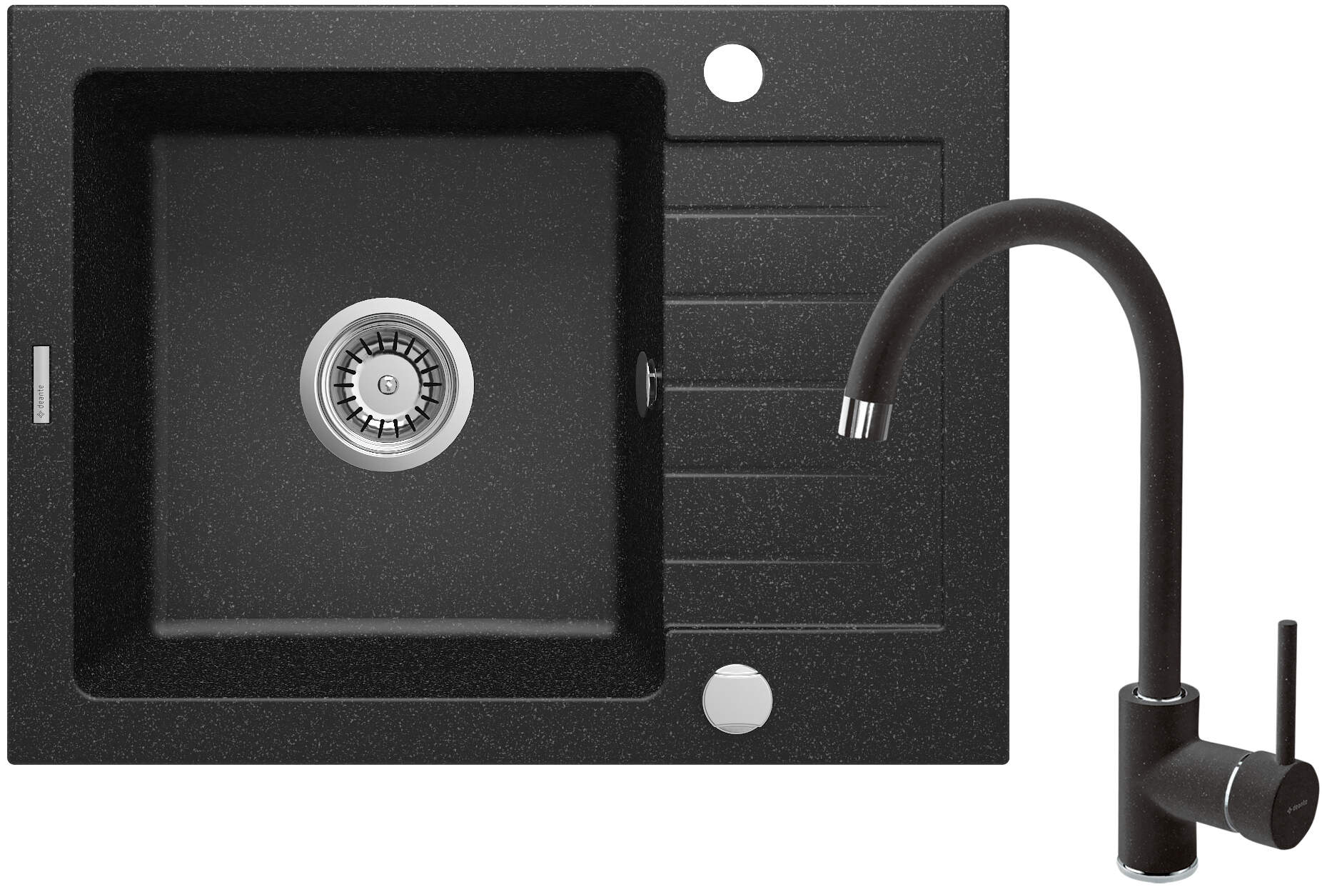 Мойка кухонная+смеситель Deante Zorba ZQZ_211A+BEN_262M Graphite (ZQZA211A)