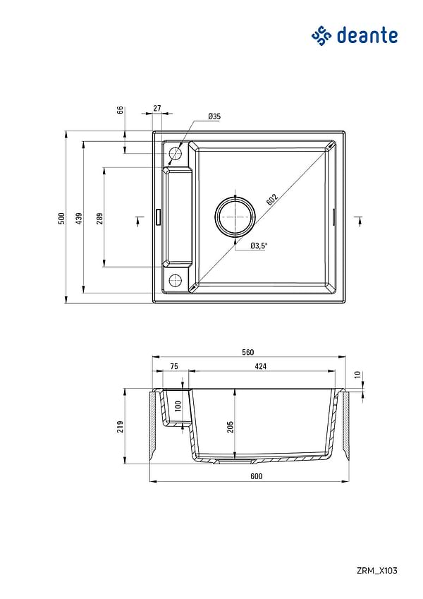 Фото - Мойка кухонная Deante Magnetic (ZRM_A103)