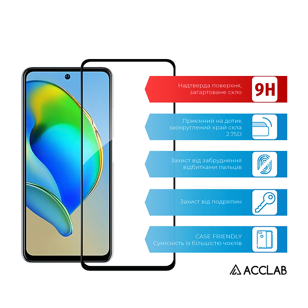 Фото - Захисне скло для смартфону ACCLAB Full Glue for ZTE V40S Black (1283126575655)