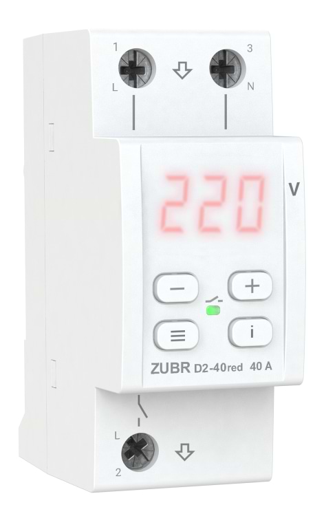 Автомат захисту від сплесків напруги ZUBR D2-40 Red - Фото 1