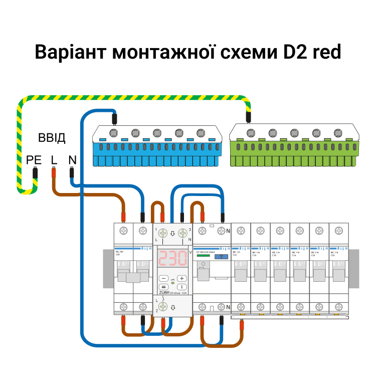 Фото - Автомат защиты от всплесков напряжения ZUBR D2-32 Red