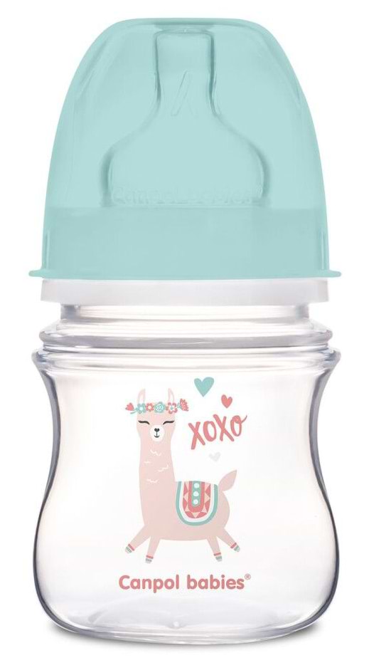 Пляшка для годування Canpol babies з широким отвором антиколікова Easystart 120 мл зелена (35/220_gre)