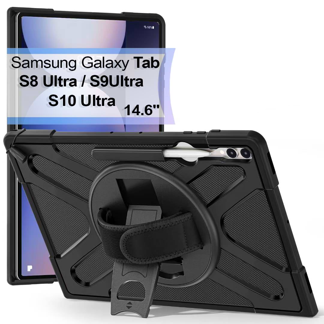 Чохол для планшета BeCover Heavy Duty Case for Samsung Galaxy Tab S8 Ultra/S9 Ultra/S10 Ultra (X900/X906/X910/X916/X920/X926) 14.6" Black (713664) - Фото 1