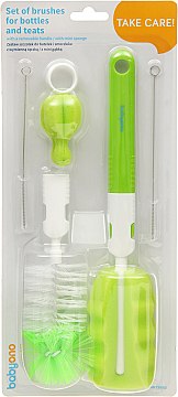 Фото - Ершик для детских бутылочек BabyOno набор со сменной ручкой, зеленый (735/02)