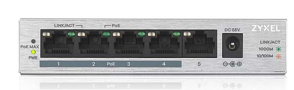 Фото - Коммутатор локальной сети (Switch) Zyxel GS1005HP-EU0101F