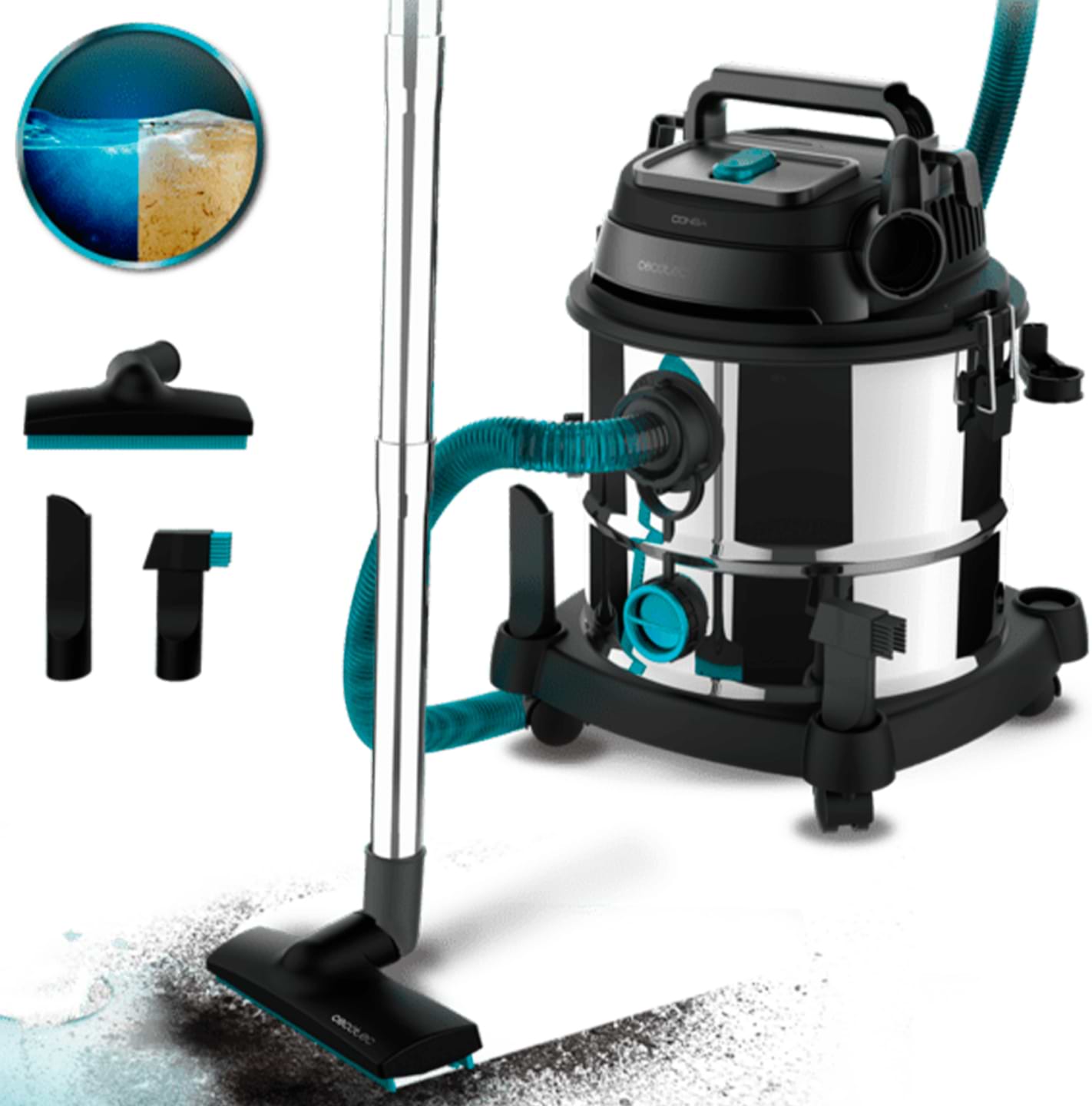 Купить Пылесос для сухой уборки без мешка Cecotec Conga Rockstar Wet & Dry Steel Max (CCTC-08114) - Фото 1 Пылесос для сухой уборки без мешка Cecotec Conga Rockstar Wet & Dry Steel Max (CCTC-08114) - Фото 1