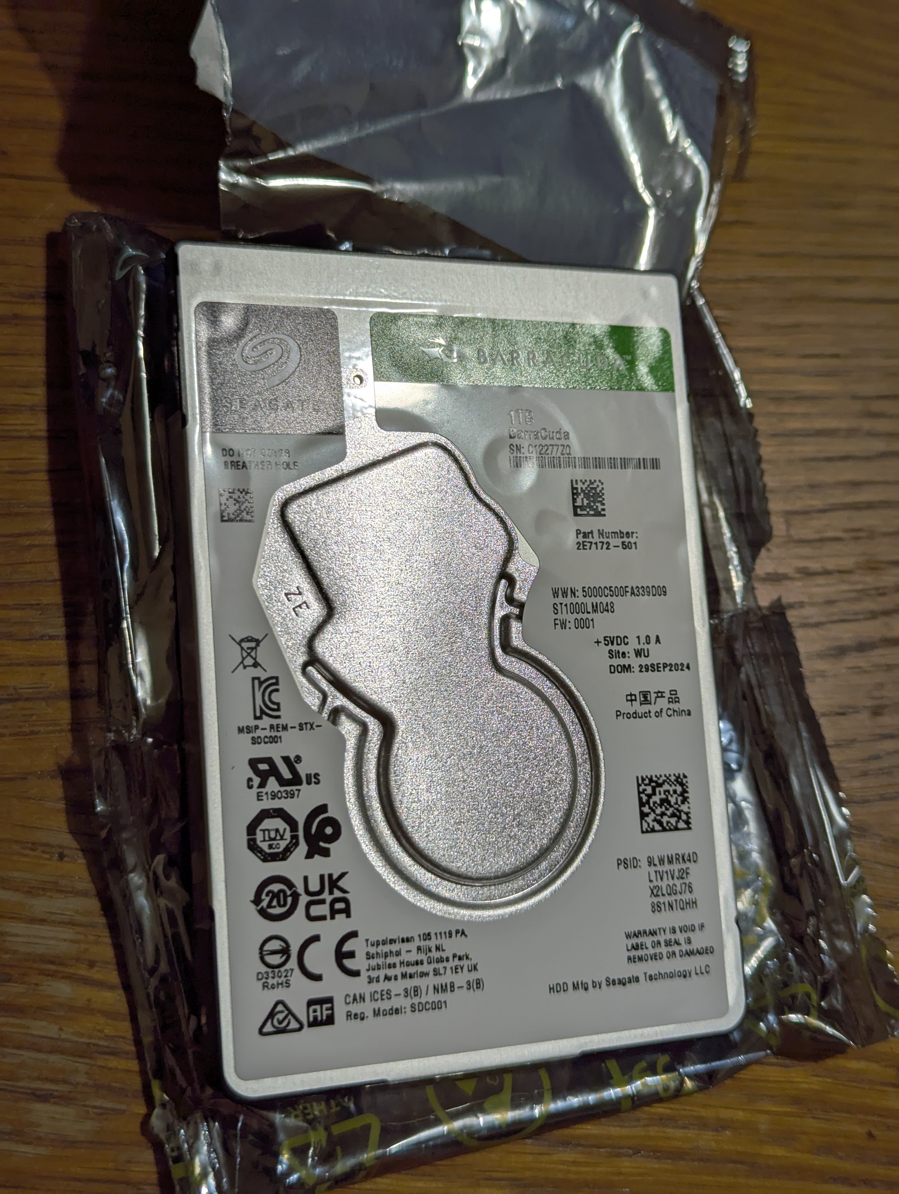 Жорсткий диск внутрішній Seagate BarraCuda HDD 1TB 5400rpm 128MB