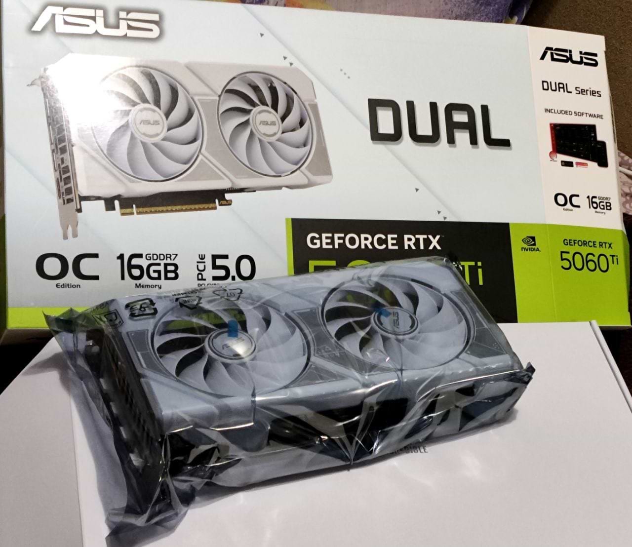 Видеокарта Asus GeForce RTX 5060 TI 16GB GDDR7 OC DUAL-RTX5060TI