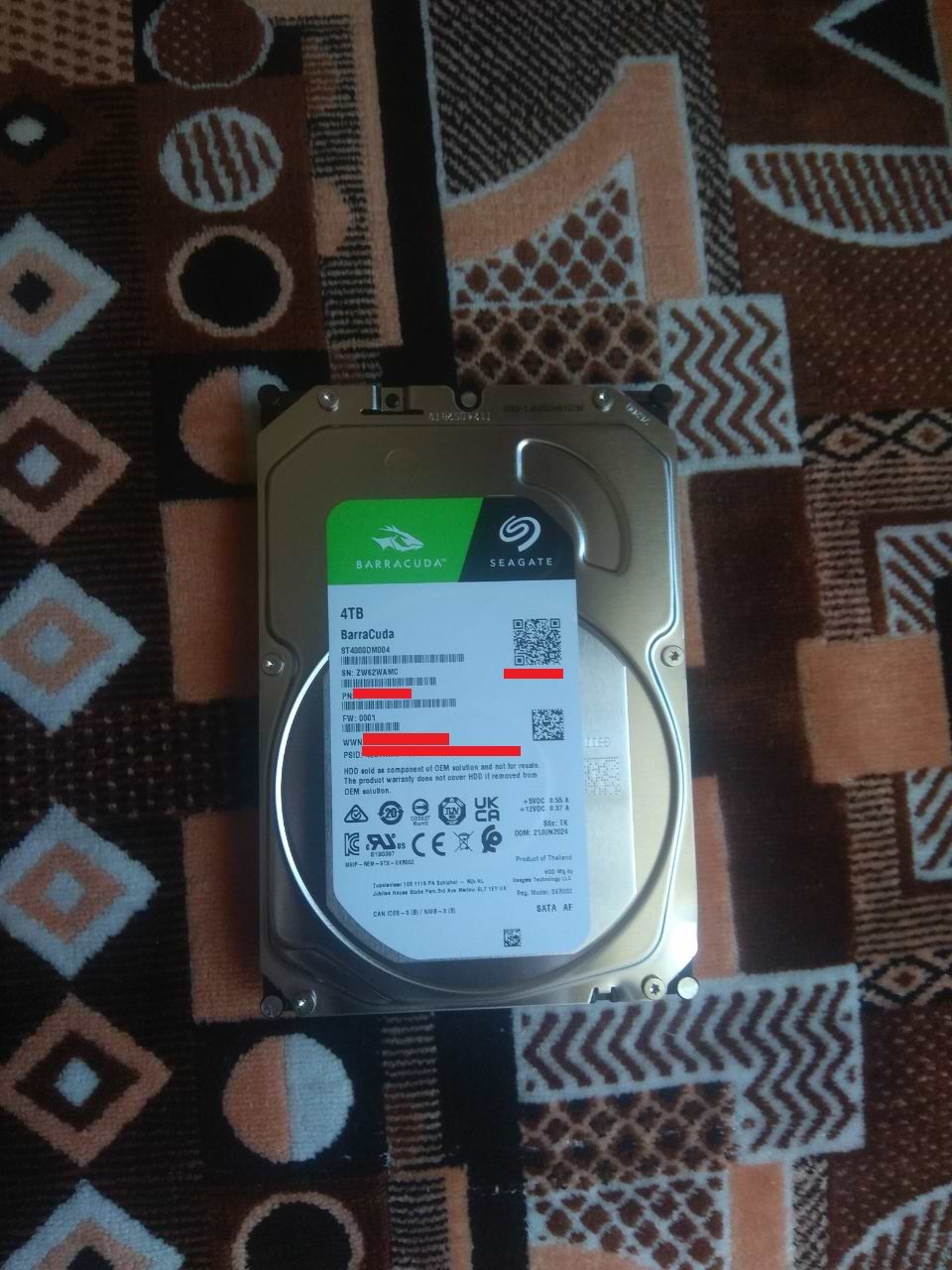 Жесткий диск внутренний Seagate BarraCuda HDD 4TB 5400rpm 256MB