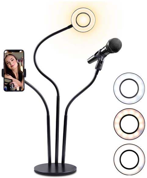 Набор для блогера Vega Светодиодная лампа для селфи+ кольцо для макияжа, штатив (033628)