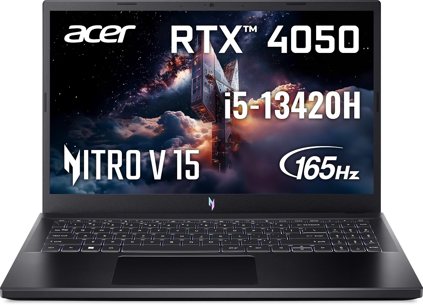 Ноутбук ігровий Acer Nitro V 15 ANV15-51-50HU (NH.QNBEU.00N) Obsidian Black - Фото 1